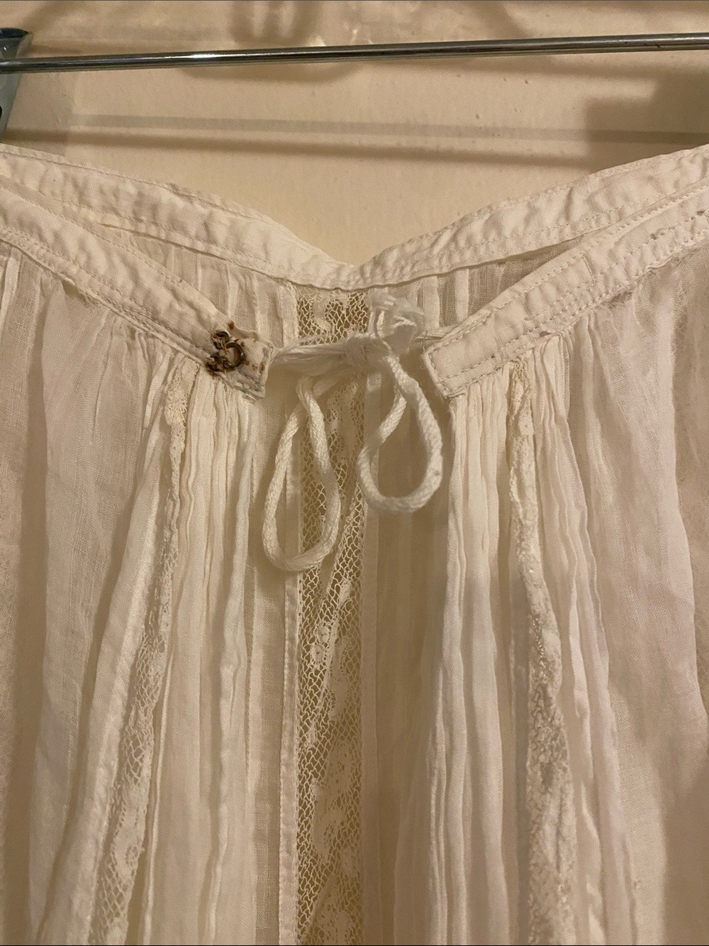 Vintage Handmade White High Low Prairie Maxi Skirt XXS Cottagecore - Picture 8 of 16